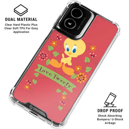 Looney Tunes Tweety Embroidered Moto G Power 5G (2024) Clear Case