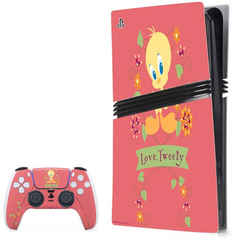 Looney Tunes Tweety Embroidered PlayStation PS5 Skins
