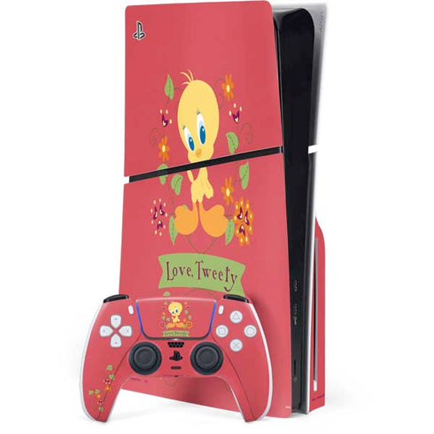 Looney Tunes Tweety Embroidered PlayStation PS5 Skins