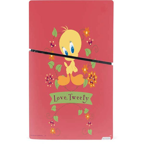 Looney Tunes Tweety Embroidered PS5 Slim Digital Edition Console Skin