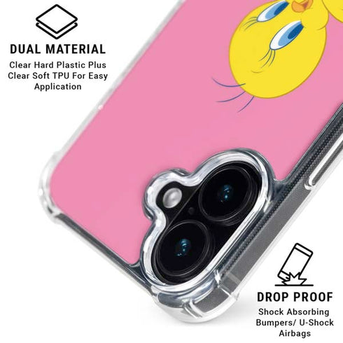 Looney Tunes Tweety Pinky iPhone 16 Plus Clear Case