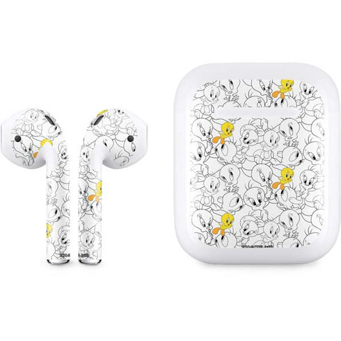 Looney Tunes Tweety Super Sized Pattern Apple AirPods Skin
