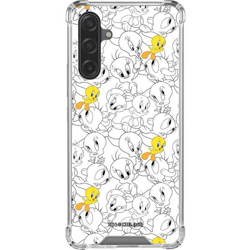 Looney Tunes Tweety Super Sized Pattern Galaxy A17 Clear Case