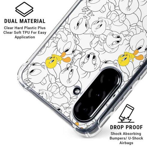 Looney Tunes Tweety Super Sized Pattern Galaxy A36 5G Clear Case