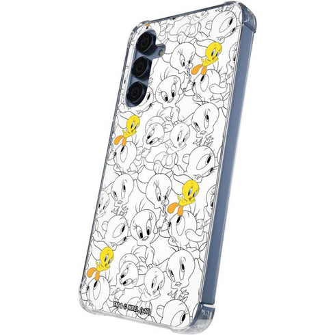 Looney Tunes Tweety Super Sized Pattern Galaxy A55 5G Clear Case