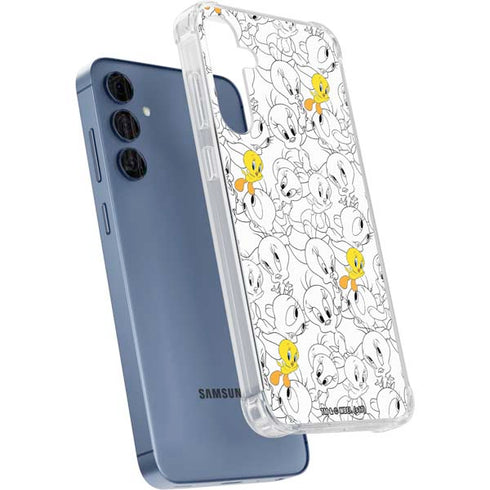 Looney Tunes Tweety Super Sized Pattern Galaxy A55 5G Clear Case