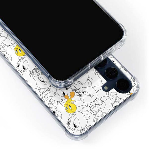 Looney Tunes Tweety Super Sized Pattern Galaxy A55 5G Clear Case