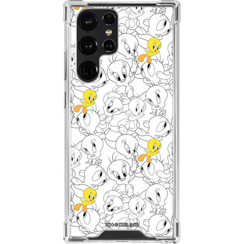 Looney Tunes Tweety Super Sized Pattern Galaxy S23 Ultra Clear Case