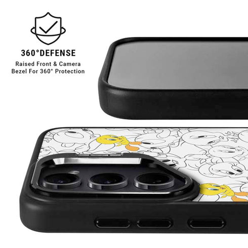 Looney Tunes Tweety Super Sized Pattern Galaxy S25 Kickstand Case