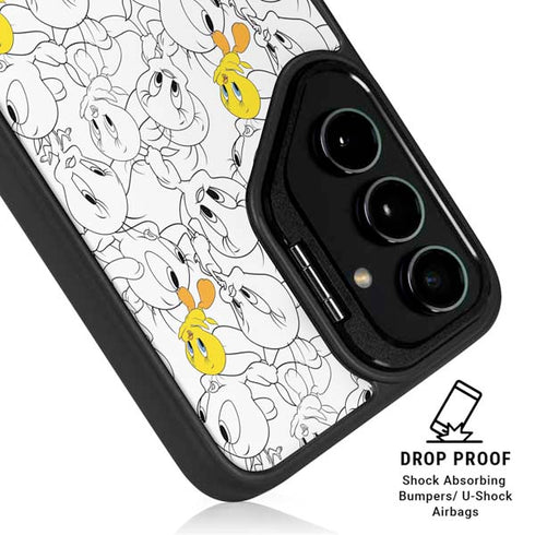 Looney Tunes Tweety Super Sized Pattern Galaxy S25 Kickstand Case