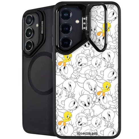 Looney Tunes Tweety Super Sized Pattern Galaxy S25 Plus Kickstand Case