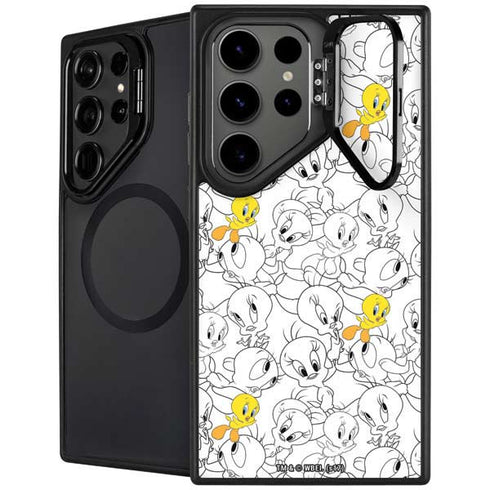 Looney Tunes Tweety Super Sized Pattern Galaxy S25 Ultra Kickstand Case