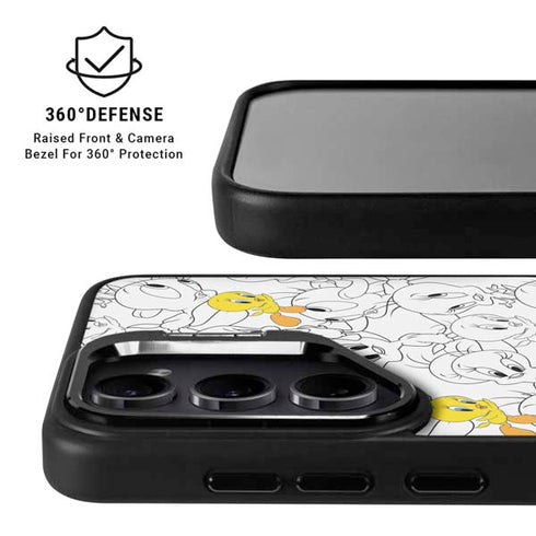 Looney Tunes Tweety Super Sized Pattern Galaxy S25 Ultra Kickstand Case