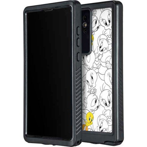 Looney Tunes Tweety Super Sized Pattern Galaxy S24 Ultra Waterproof Case