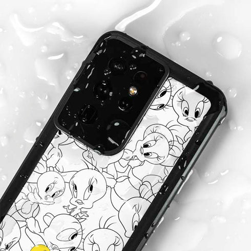 Looney Tunes Tweety Super Sized Pattern Galaxy S24 Ultra Waterproof Case