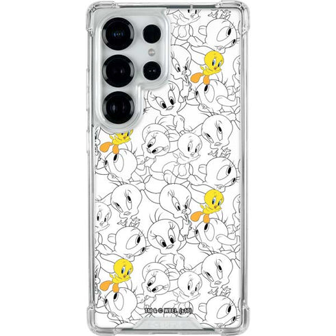 Looney Tunes Tweety Super Sized Pattern Galaxy S25 Ultra Clear Case