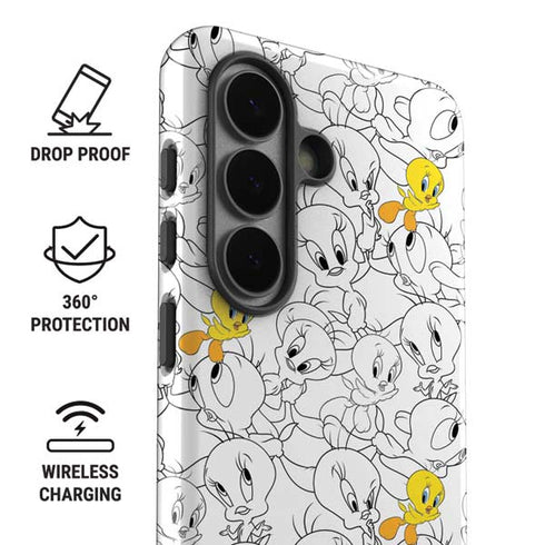 Looney Tunes Tweety Super Sized Pattern Galaxy S26 Impact Case