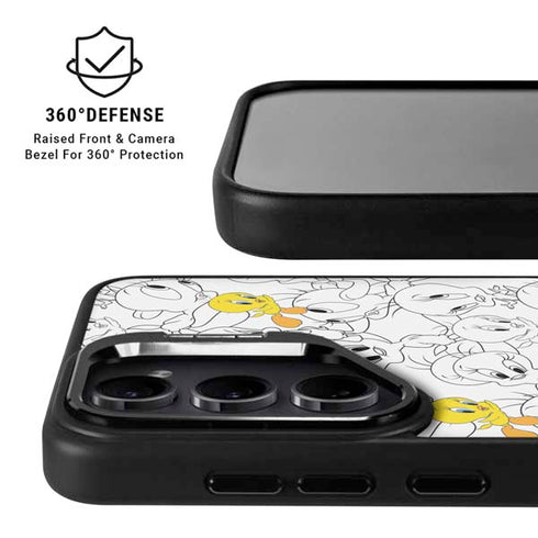 Looney Tunes Tweety Super Sized Pattern Galaxy S26 Plus Kickstand Case