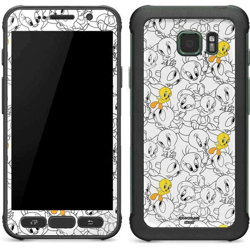 Looney Tunes Tweety Super Sized Pattern Galaxy S7 Active Skin
