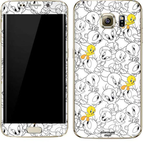 Looney Tunes Tweety Super Sized Pattern Galaxy S7 Edge Skin