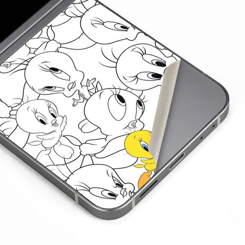 Looney Tunes Tweety Super Sized Pattern Galaxy Z Flip6 Skin