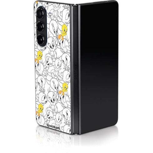 Looney Tunes Tweety Super Sized Pattern Galaxy Z Fold5 5G Skin