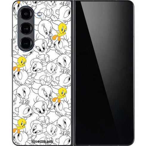 Looney Tunes Tweety Super Sized Pattern Galaxy Z Fold5 5G Skin