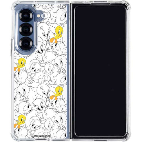 Looney Tunes Tweety Super Sized Pattern Galaxy Z Fold6 Clear Case