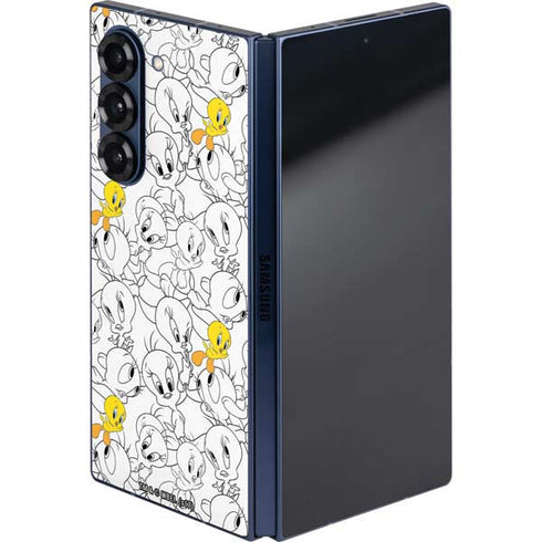 Looney Tunes Tweety Super Sized Pattern Galaxy Z Fold6 Skin