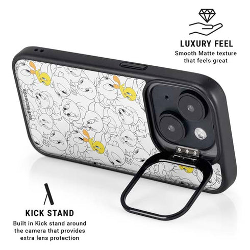 Looney Tunes Tweety Super Sized Pattern iPhone 14 Plus Kickstand Case