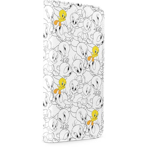 Looney Tunes Tweety Super Sized Pattern iPhone 14 Pro Folio Case