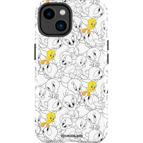 Looney Tunes Tweety Super Sized Pattern iPhone 15 Impact Case