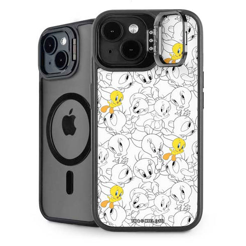Looney Tunes Tweety Super Sized Pattern iPhone 15 Kickstand Case