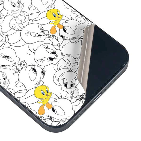 Looney Tunes Tweety Super Sized Pattern iPhone 15 Skin