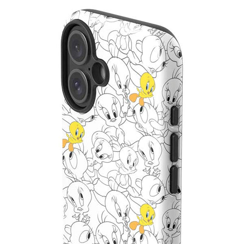Looney Tunes Tweety Super Sized Pattern iPhone 16 Impact Case