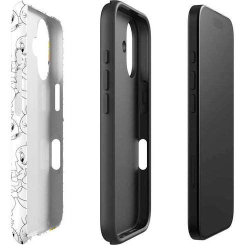 Looney Tunes Tweety Super Sized Pattern iPhone 16 Impact Case