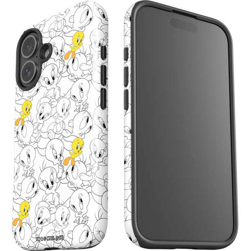 Looney Tunes Tweety Super Sized Pattern iPhone 16 Impact Case