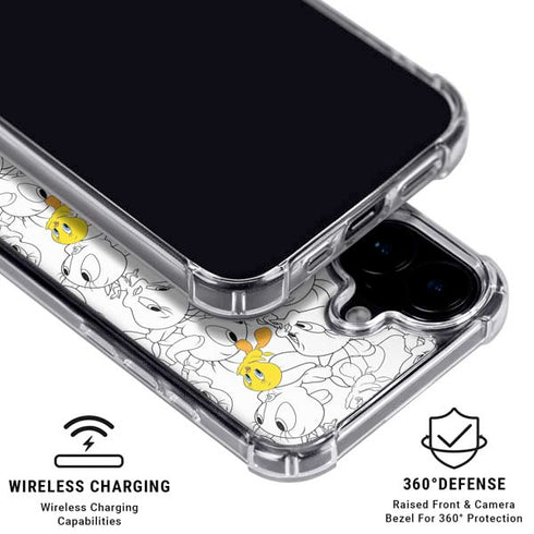 Looney Tunes Tweety Super Sized Pattern iPhone 16 MagSafe Case