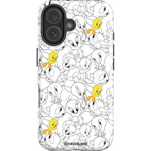 Looney Tunes Tweety Super Sized Pattern iPhone 16 Magsafe Impact Case