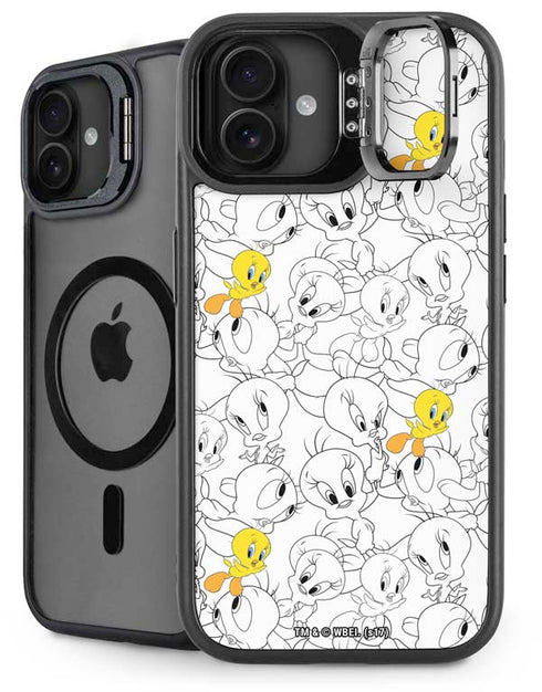 Looney Tunes Tweety Super Sized Pattern iPhone 16 Plus Kickstand Case