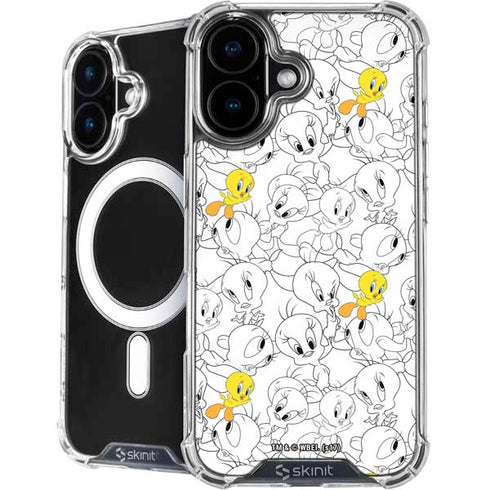 Looney Tunes Tweety Super Sized Pattern iPhone 16 Plus MagSafe Case