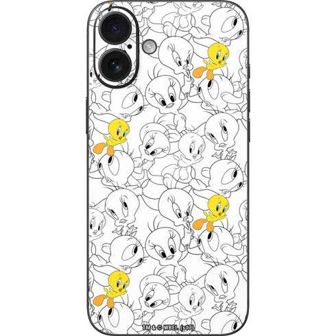 Looney Tunes Tweety Super Sized Pattern iPhone 16 Plus Skin