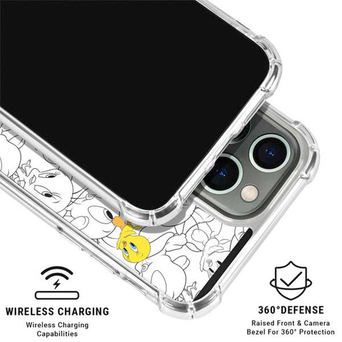 Looney Tunes Tweety Super Sized Pattern iPhone 16 Pro Clear Case