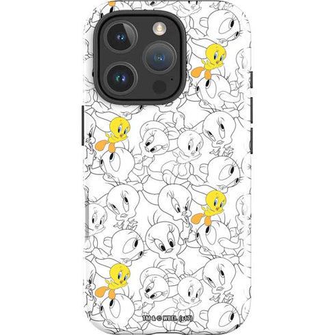 Looney Tunes Tweety Super Sized Pattern iPhone 16 Pro Max Impact Case