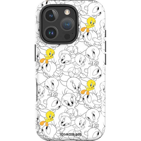 Looney Tunes Tweety Super Sized Pattern iPhone 16 Pro Max Magsafe Impact Case