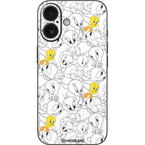 Looney Tunes Tweety Super Sized Pattern iPhone 16 Skin