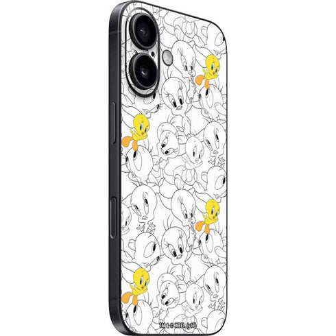 Looney Tunes Tweety Super Sized Pattern iPhone 16 Skin