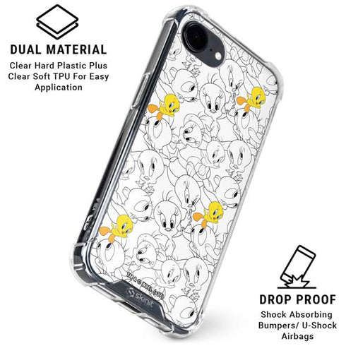 Looney Tunes Tweety Super Sized Pattern iPhone 16e Clear Case