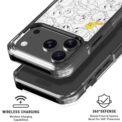 Looney Tunes Tweety Super Sized Pattern iPhone 18 Pro Clear Case