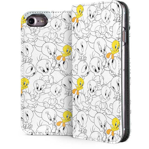 Looney Tunes Tweety Super Sized Pattern iPhone 7 Folio Case